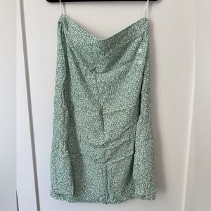 Faithfull the Brand Green Asymmetrical Midi Skirt